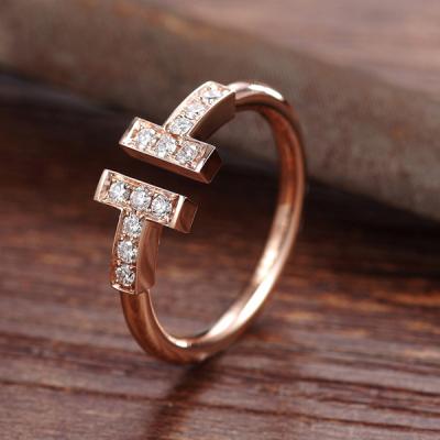 Tiffany T Diamond Wire Ring in 18k Rose Gold