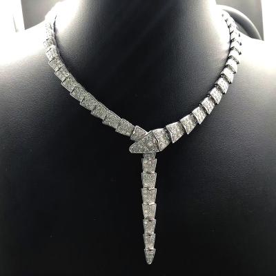 Bvlgari Serpenti 18kt white gold and pavé diamond necklace