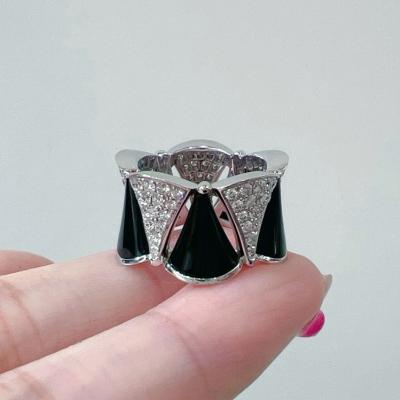 BVLGARI Diva's Dream Onyx Diamond 18k White Gold Ring